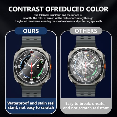 Suoman 4-Pack for Samsung Galaxy Watch 6 Classic 47mm/Galaxy Watch 7 Ultra 47mm Screen Protector, [Anti-Scratch] 2.5D 9H Ultra-thin Tempered Glass Screen Protective Film