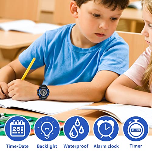 A ALPS Digital Watch with Rubber Band for Kids - Waterproof, Shockproof, Daily Use