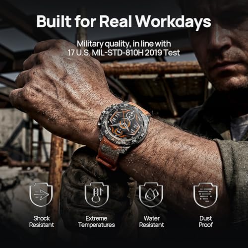 mibro GS Explorer S Rugged Smart Watch for Men with Scratch-Resistant Ceramic and 1.32" AMOLED Display, 20+ Days Battery, Bluetooth Call & 10ATM Waterproof, Dual Band GPS, Heart Rate & Sleep Tracking