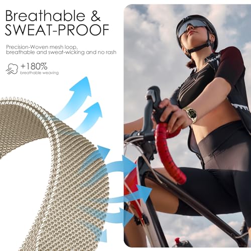 Compatible with Garmin Vivoactive 5 Watch Band/Vivoactive 6/3, 20mm Stainless Steel 2 Pack Metal and Mesh Bracelet Strap Wristband for Forerunner 165/55/245/570-42mm/Venu/Venu Sq Women Men Accessory