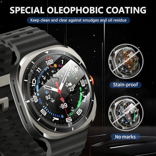 Suoman 4-Pack for Samsung Galaxy Watch 7/8 Ultra 47mm (2024/2025) Tempered Glass Screen Protector, [Anti-Scratch] 9H Hardness protective film