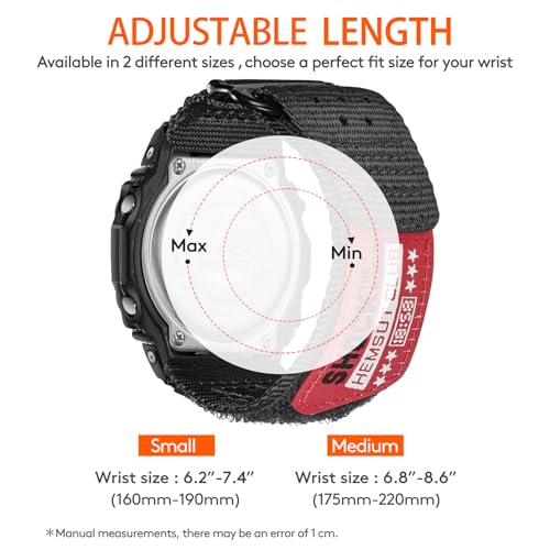 Watch Band Strap for Casio Mens G-Shock DW-5600/5700/6900/8900,GA-100,GW-6900,GAX100,GD100/110/120 Upgraded Buckles 16MM Nylon Watch Band