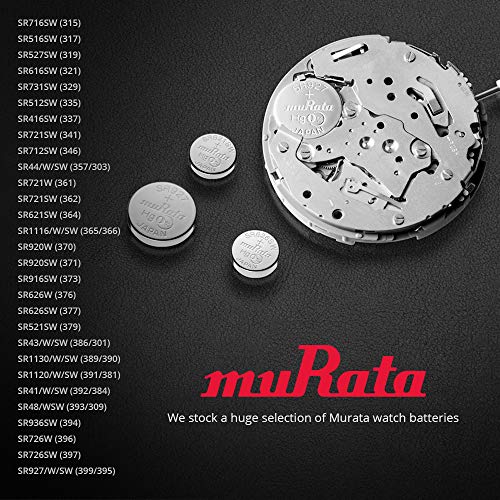 Murata 321 Battery SR616SW 1.55V Silver Oxide Watch Button Cell (5 Batteries)