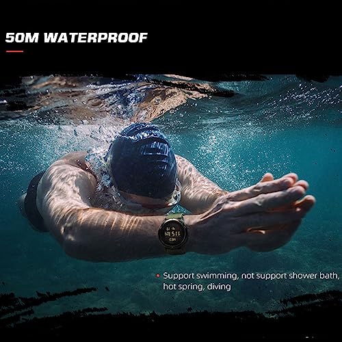 DIDITIME Tactical Men's Watch, Military Watch, Waterproof 164FT, Fitness Watch with Compass, Metronome, Pedometer, Lightweight Breathable Nylon Band