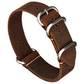 Benchmark Basics Leather Watch Band - Crazy Horse Oiled Leather One-Piece Watch Strap - 20mm Dark Brown