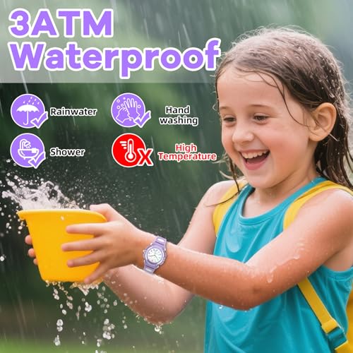 Juboos Kids Analog Watch, Childrens Waterproof Quartz Watch for 5-14 Years Old Boys Girls Time Teaching Sports Outdoor Wirstwatch