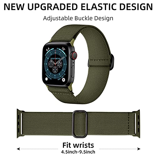 DaQin 3 Pack Stretchy Solo Loop Compatible with Apple Watch Bands for Men 49mm 46mm 45mm 44mm 42mm, Soft Nylon Braided Elastic Strap for iWatch Band Series 11 10 9 8 7 6 5 4 3 SE Ultra 3 Ultra 2 Ultra