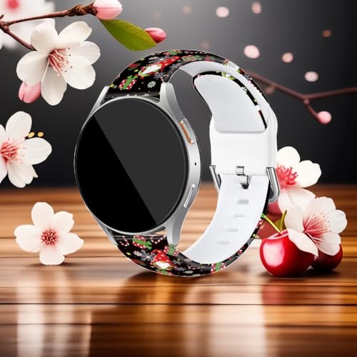 AYCQ 20mm Christmas Gnome Watch Band Compatible with SamsungGalaxy Watch 7/6/5/4 40mm 44mm/Watch 6 Classic 43mm 47mm/Watch 5 Pro 45mm/Watch 4 Classic/Active 2 Holiday Smartwatch Replacement Band
