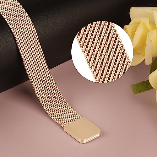 Metal Band for Fitbit Inspire 3 Bands Women Men, Stainless Steel Adjustable Straps Replacement Bands for Fitbit Inspire 3 Fitness Tracker (Rose Gold)