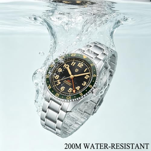Pagani Design Watches for Men Automatic Mechanical GMT Watch 40mm Sapphire Glass 316L Stainless Steel Waterproof Diver Business Men's Wrist Watches