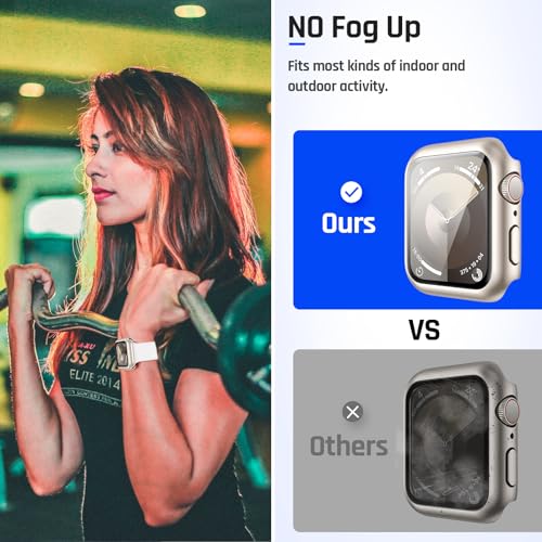 Goton Waterproof Case Compatible for Apple Watch Screen Protector Series 6/5/4, SE 3/2/1 44mm, Hard Bumper with Tempered Glass for iWatch Cover 44 mm