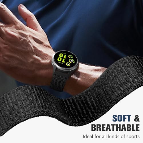 20mm Nylon Band Compatible with Garmin Vivoactive 5 Watch Bands,Soft Quick Release Strap Breathable for Vivoactive 3/Vivoactive 6/Venu Sq/Sq 2/Sq Music/2 Plus,Approach S50/S40/S44/S70 42mm Women Men