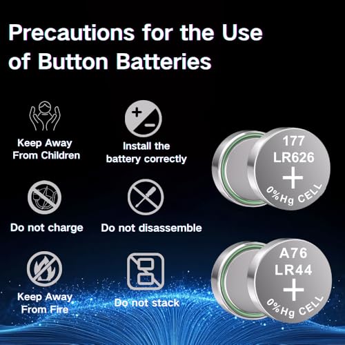 40pcs High Power Super Alkaline Button Cell astd 1.5V Watch Batteries Incl. AG1(LR621,364)*8,AG3(LR41,392)*8, AG4(LR626,377)*8,AG5(LR754, 393)*4,AG12(LR43,386)*4,AG13(LR44,357)*8 for thermometer clock