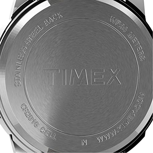 Timex Men's Easy Reader 38mm Watch – Silver-Tone Case Blue Dial with Black Leather Strap