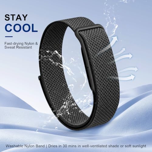 Nylon Sport Replacement Strap Compatible with Google Fitbit Air (Black)