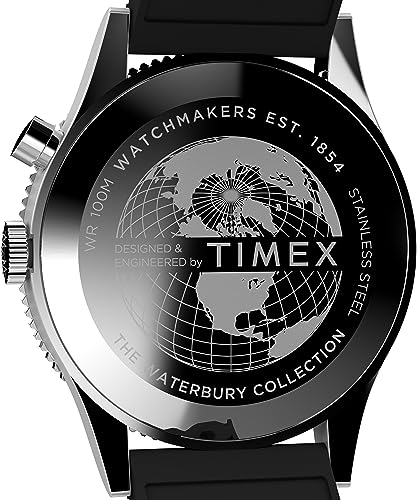 Timex Men's Waterbury Traditional 39mm Watch - Black Strap Black Dial Stainless Steel Case