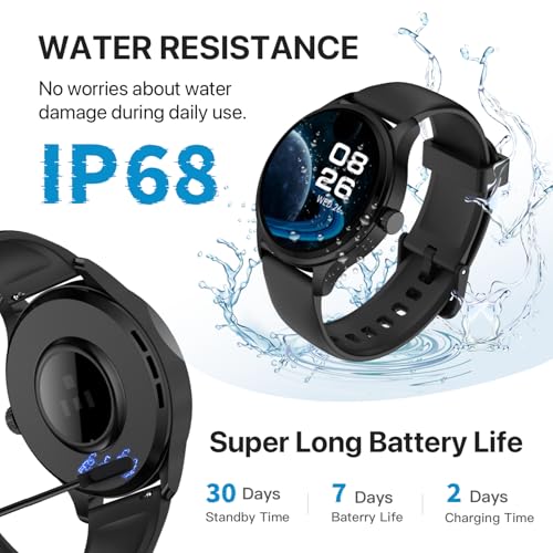DIVElink Smart Watch, HD Smartwatch for Men Women (Answer/Make Calls), Fitness Watch with 100+ Sport Modes, IP68 Waterproof/Heart Rate/Sleep Monitor, Activity Trackers for iOS/Android