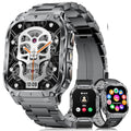 LIGE Military Smart Watch for Men(3 Bands),1000mAh/2 HD Large Screen Smartwatch, Flashlight/110+ Sports Modes, Fitness Tracker Watch for Android iOS,Light Black