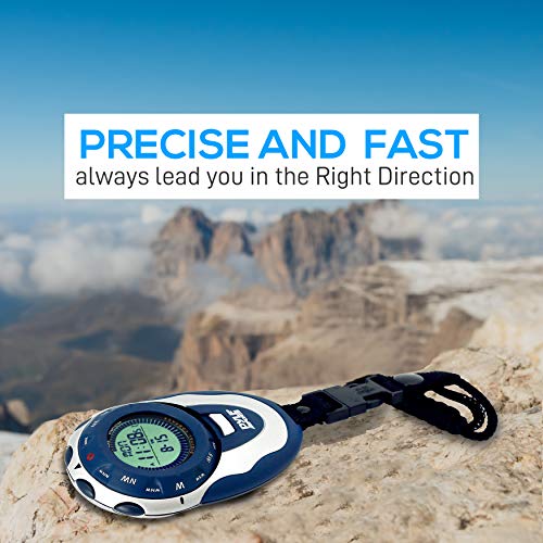 Multifunction Sports Training Handheld Watch - Smart Classic Running Digital Fitness Gear Tracker w/Heart Rate Monitor, Timer, Alarm, Chronograph Mode - Men and Women - Pyle PSHTM24.5 (Blue)