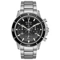 Bulova Men's Marine Star Series C Stainless Steel 6-Hand Chronograph Quartz Watch, Black Dial Style: 96B272