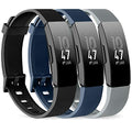 Pack 3 Silicone Bands for Fitbit Inspire HR & Fitbit Inspire 2 &Fitbit Inspire & Ace 2 Replacement Wristbands for Women Men Small Large (Black+Navy Blue+Gray, Small: for 5.5"-7.9" wrists)