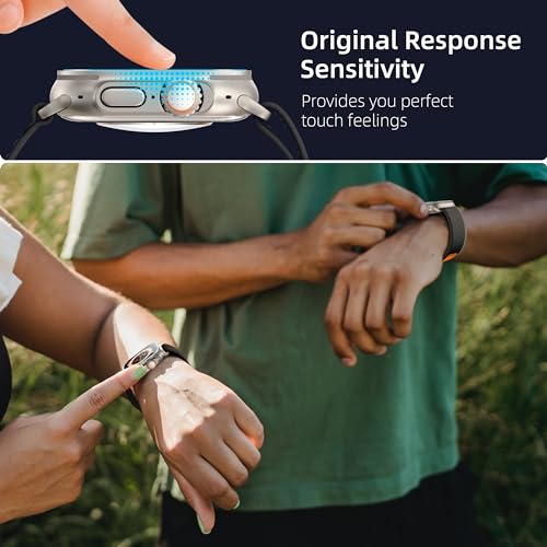 SWUU 2 Pack Tempered Glass Screen Protector with Auto-alignment Installation Frame Compatible with Apple Watch Ultra 3/Ultra 2 /Ultra Screen Protector 49mm, Waterproof HD Film for iWatch Ultra Clear