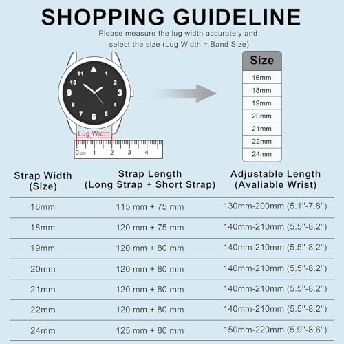 ANBEER Silicone Watch Band 22mm Quick Release Rubber Watch Straps for Men Women,Black with Silver Stainless Steel Buckle
