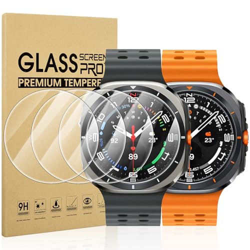 Suoman 4-Pack for Samsung Galaxy Watch 7/8 Ultra 47mm (2024/2025) Tempered Glass Screen Protector, [Anti-Scratch] 9H Hardness protective film