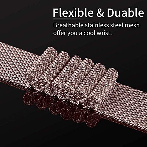 JOHIP Milanese Bands Compatible with Samsung Galaxy Watch 7 6 5 4 FE Band 40mm 44mm 45mm/Watch 6 4 Classic 4 42mm 46mm 43mm 47mm/Active 2, 20mm Stainless Steel Mesh Loop Sport Strap