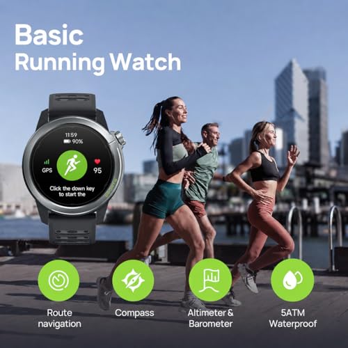mibro GS Active2 Running GPS Smartwatch with 46mm AMOLED, Lightweight and 15-Day Battery, Supports Running Plans and Dual-Band GNSS, 150+ Sport Modes (Dark Gray)