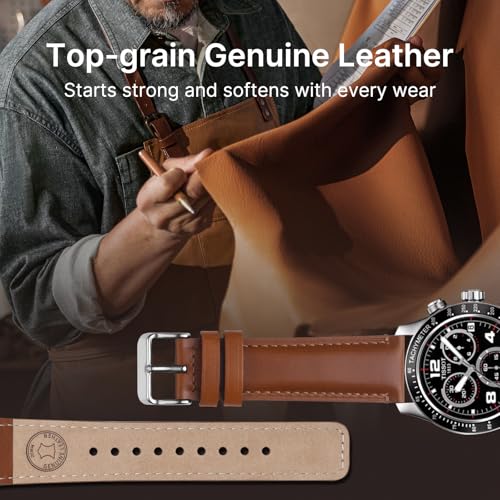 Fullmosa 20mm Quick Release Leather Watch Bands for Garmin Samsung Galaxy