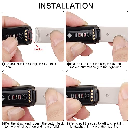 AK Sport Band Compatible with Fitbit Luxe Bands for Women Men, Soft Silicone Replacement Sport Straps Wristbands for Fitbit Luxe Fitness and Wellness Tracker (Small,Starlight)