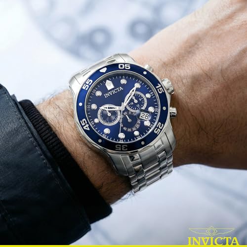 Invicta Men's 0070 "Pro Diver Collection" Stainless Steel and Blue Dial Watch