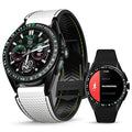 TAG Heuer Smart Watch, Fitness Watch, Connected Calibre E4 45 mm Golf Edition, Touch Screen, Waterproof, Calls, SMS, Steps, Heart Rate, Wellness, Titanium, White Or Black/Green Straps, SBR8A81.EB0251
