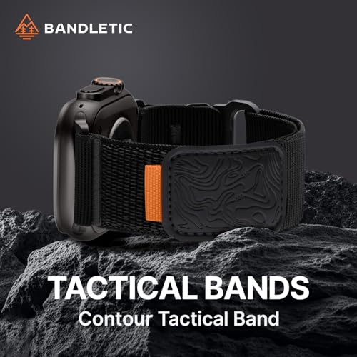 Bandletic Compatible with Apple Watch Ultra 3 Band Men Women, Wide Tactical Stretchy Nylon Soft Sport Loop for iWatch 49mm(Ultra 3/2/1),46mm(11/10),45mm(9/8/7),44mm(SE3/SE2/SE/6/5/4),42mm(3/2/1)