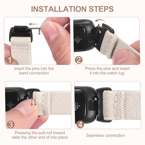 Odbeai Elastic Bands Compatible with Fitbit Inspire 3 Bands for Women Men, Water-Resistant Stretchy Nylon Adjustable Soft Sport Replacement Strap for Inspire 3/Inspire 2/Inspire, 5 Packs