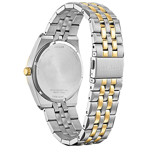 Citizen Men's Classic Corso Eco-Drive Watch, 3-Hand Date, Luminous Hands and Markers, Two-Tone Stainless Steel, White Dial