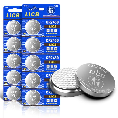 LiCB 10 Pack CR2450 Battery 3V Lithium CR 2450