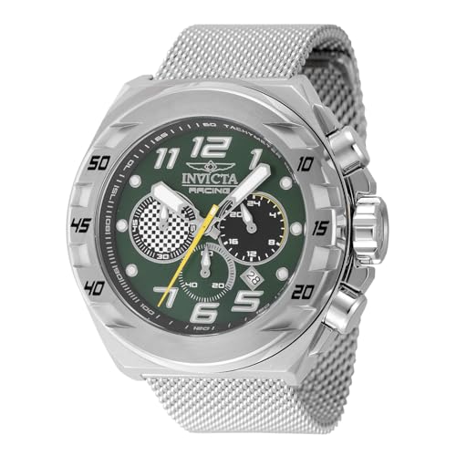 Invicta Racing Men 48.0mm Stainless Steel Steel Black+Green dial VD53 Quartz