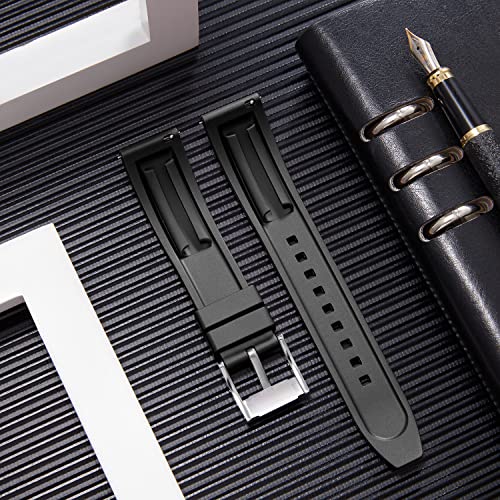 BINLUN Quick Release Silicone Watch Bands Replacement Rubber Watch Straps 18mm 19mm 20mm 21mm 22mm 24mm Smartwatches Bands for Men and Women Waterproof Sport Watchbands (20mm, Black)