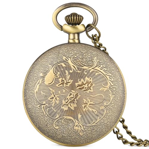 Fogitbok Vintage Pocket Watches for Men Womens Pocket Watch with Chain