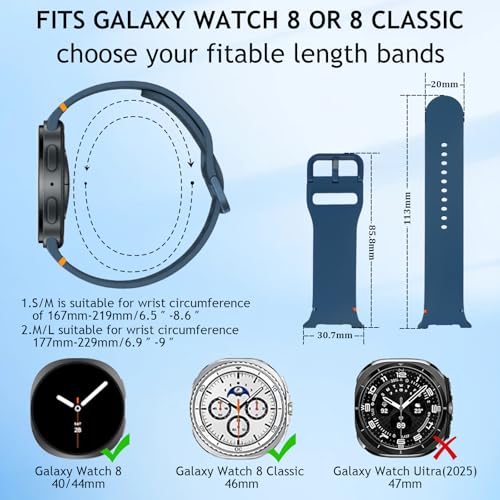 14 Pack Silicone Bands Compatible with Samsung Galaxy Watch 8 40mm 44mm 8 Classic 46mm Watch Bands, Silicone Watch Bands&Storage Organizer for Samsung Galaxy Watch 8/8 Classic for Women Men