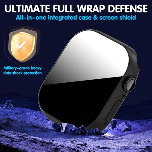 AIDOWU 3-Pack Privacy Anti Spy Case for Apple Watch Series 10/11 46mm, Protective Face Cover with Anti-Peeping Tempered Glass Screen Protector, Ultra Thin Hard PC Bumper Cover for iwatch 46mm