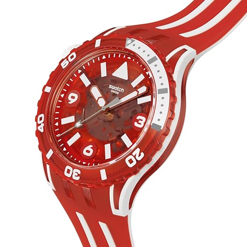 Swatch Unisex Casual Watch Red Bio-sourced Quartz Lion's Mane