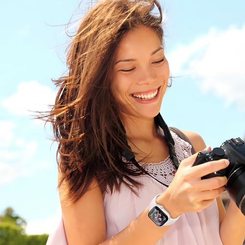 Smiling 2 Pack Case Compatible with Apple Watch SE 3 (2025)/ SE 2/ SE/Series 6/5/4 40mm with Tempered Glass Screen Protector, Hard PC Case Overall Protective Cover- Transparent