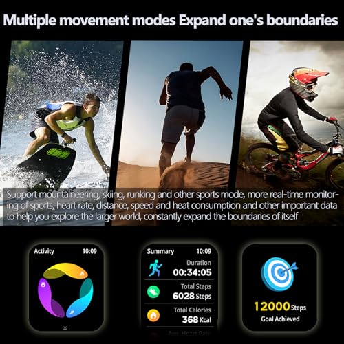 UYRGT Military Smart Watch with Earbuds for Men and Women,2'' Tactical Display,Sport Modes,Fitness Tracker,Heart Rate,Answer/Make Call, Sleep Monitor, SmartWatch Built-in Headphone Combo,iOS & Android