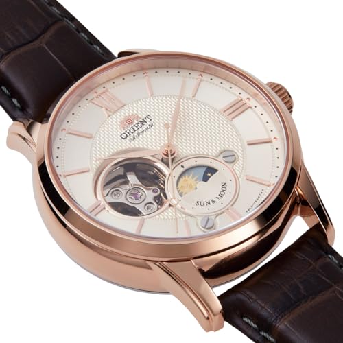 ORIENT Classic Semi Skeleton Sun & Moon Mechanical Watch RN-AS0002S Men's