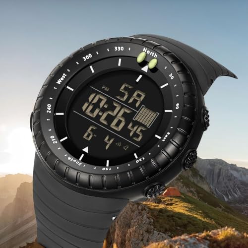 ManLinKei Men's Digital Sports Watch Military Waterproof Tactical Watch with LED Backlight Watches for Men