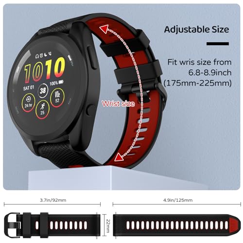 U-LIMVE Watch Band for Garmin Forerunner 265/Forerunner 255/Vivoactive 4/Venu 3/Venu 2, 22mm Quick Release Silicone Replacement Band