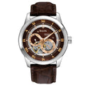 Bulova Men's Stainless Steel Automatic Rose Two Tone Brown Skeleton Dial